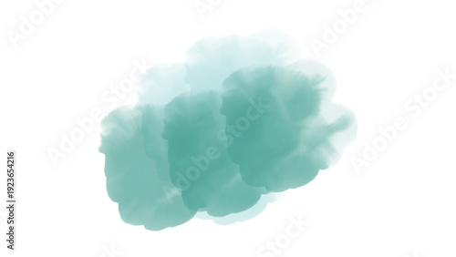 Abstract Soft Mint Green Watercolor Brush Stroke Stain Vector Illustration Isolated on White Background