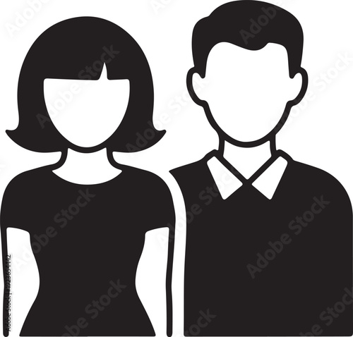 ector man and woman icon on white background