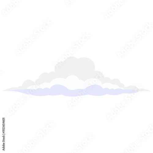 Grey purple layered cloud ideal for twilight skies, moody weather graphics, dramatic atmospheric designs, evening backgrounds, and contemporary flat illustration with muted colors.