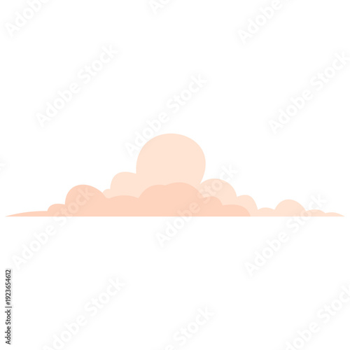 Peach coral layered cloud perfect for sunset skies, warm weather graphics, colorful atmospheric designs, romantic backgrounds, and soft decorative elements with flat style.