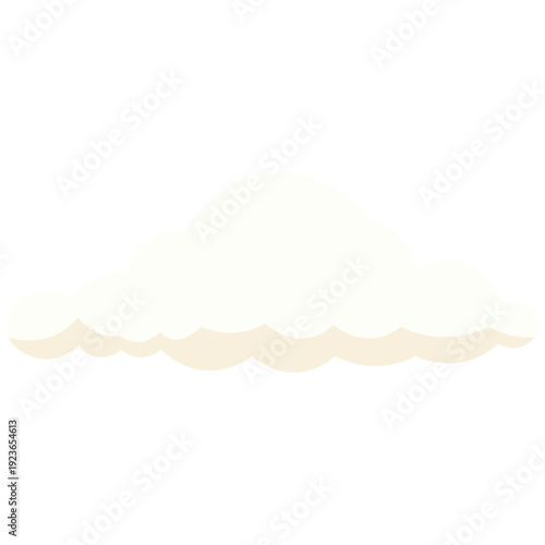 Pale beige cream cloud ideal for minimal sky designs, subtle weather graphics, soft backgrounds, gentle atmospheric elements, and warm contemporary flat illustration style.