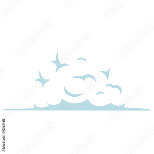 Blue cloud with sparkles and stars perfect for magical weather graphics, dreamy sky designs, whimsical atmospheric elements, and enchanting decorative flat illustration style.