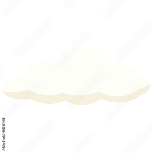 Pale cream minimal cloud ideal for soft sky backgrounds, gentle weather graphics, subtle atmospheric designs, calm illustrations, and delicate contemporary flat style.