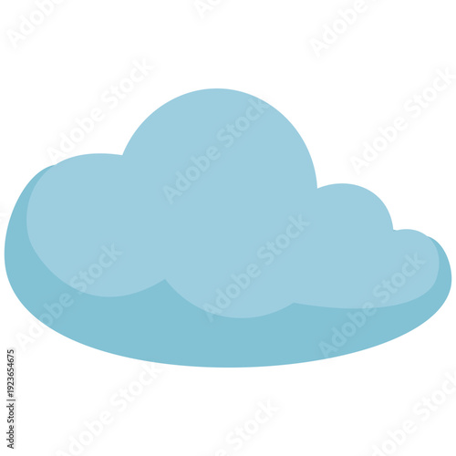 Mint curved crescent cloud ideal for unique sky designs, creative weather graphics, curved atmospheric elements, decorative accents, and contemporary flat illustration with soft style.
