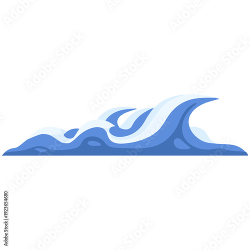 Mint curved crescent cloud ideal for unique sky designs, creative weather graphics, curved atmospheric elements, decorative accents, and contemporary flat illustration with soft style.