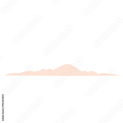 Faint peach minimal horizon cloud perfect for subtle sky backgrounds, delicate weather graphics, and gentle atmospheric elements with ultra-light flat design style.
