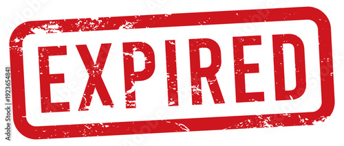 Expired red grunge rubber stamp. PNG