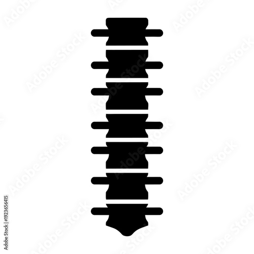 Human spine icon silhouette for medical anatomy and healthcare design