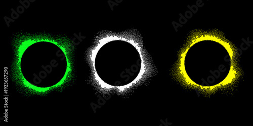 Celestial spectacle: a trio of solar eclipses in vibrant colors