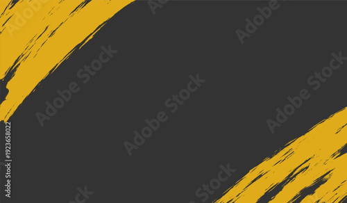 Abstract grunge texture with halftone background. Yellow and black sport abstract background design. Rough distress abstract frame background. Ink splash effect frame poster template.