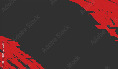 Abstract grunge texture with halftone background. Red and black sport abstract background design. Rough distress abstract frame background. Ink splash effect frame poster template.