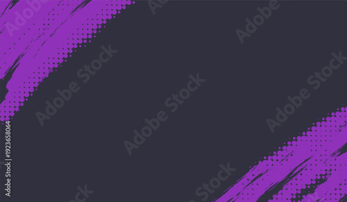 Abstract grunge texture with halftone background. Purple sporty abstract background design. Rough distress abstract frame background. Ink splash effect frame poster template.
