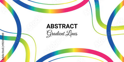 Vibrant abstract design with gradient lines and textVibrant abstract design with gradient lines and text
