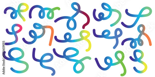 Vibrant colorful swirling shapes on white backgroundVibrant colorful swirling shapes on white background