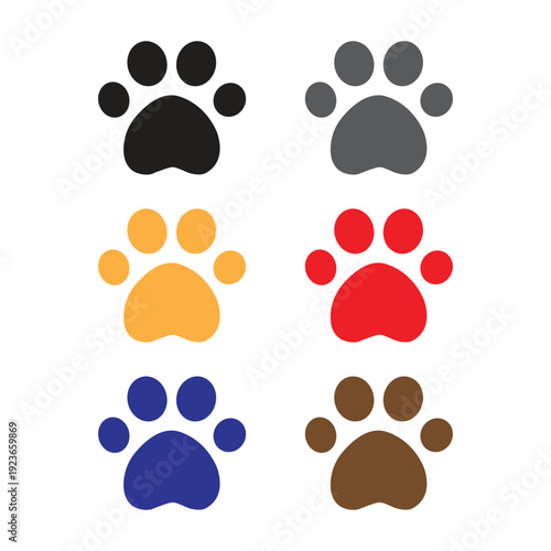 Paw icon set. Paw print icon vector illustration