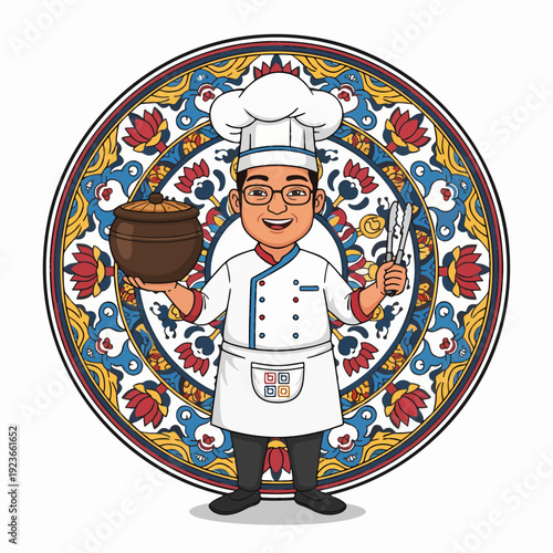 A commercial chef logo for a food business or restaurant that is easy to remember and aesthetic