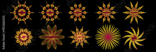 Bright vector illustration of a glowing firework burst with colorful stars and light flares on a black space background for a holiday celebration design