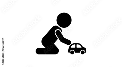 Baby playing with toy car on floor illustration byo 36