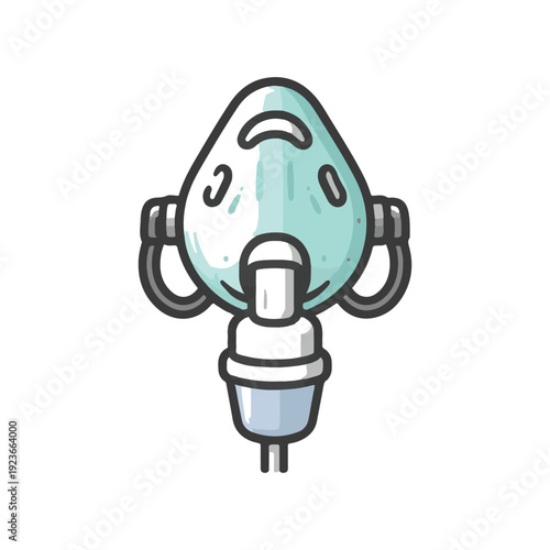Nebulizer Mask Flat Vector Icon