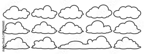 cloud bubble illustration with outline style.	