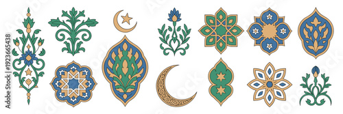 Islamic ornament and arabesque icons – Ideal for cultural branding.