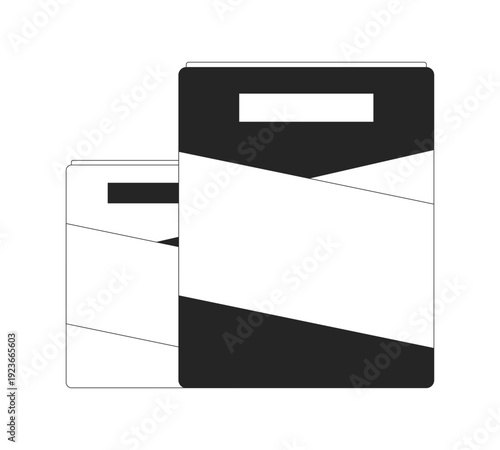 Paint cans containers 2D line object. Home renovation. Painting supplies. Construction material. DIY tin buckets. Coating product isolated clipart vector ink outline item. Monochrome spot illustration