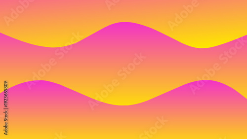 Abstract yellow and pink gradient wavy vector background with smooth flowing shapes, modern fluid style and soft curves