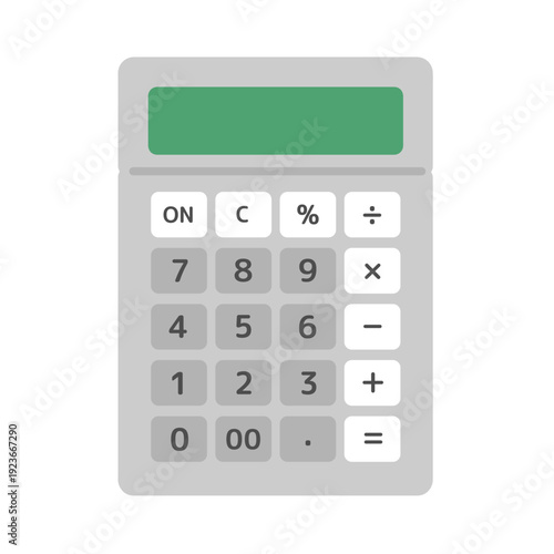 グレー色の計算機　イラスト