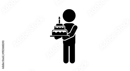 Person holding a birthday cake with candle