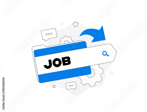 Job search documenting, recruiting and hiring process. Recruitment hiring process, HR analytics and career opportunity for corporate website, modern flat UI infographic design, vector illustration