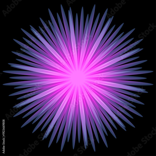 An abstract colorful fireworks background featuring a bright star burst explosion with glowing light rays and energy flashes in a vibrant vector art design wallpaper