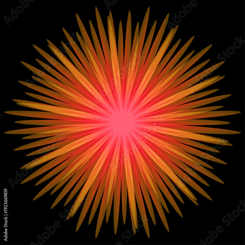 An abstract colorful fireworks background featuring a bright star burst explosion with glowing light rays and energy flashes in a vibrant vector art design wallpaper