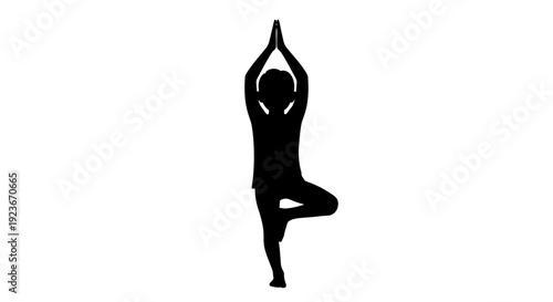 Person practices yoga in tree pose outdoors byo 77