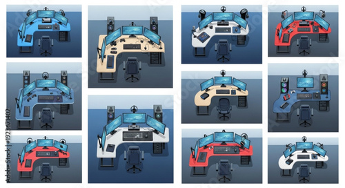 Various colorful futuristic vehicles with unique designs and advanced technological features.