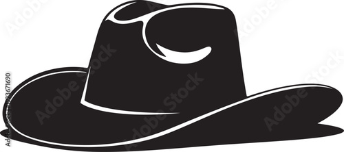 Black cowboy hat with wide brim and classic design