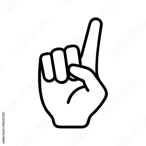 Hand pointer finger pointing up vector illustration for direction guidance and attention grabbing design needs
