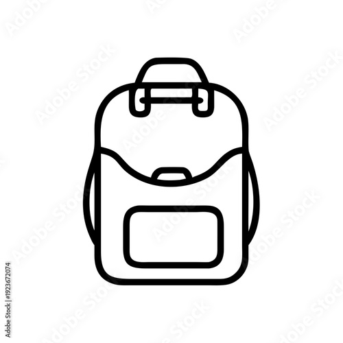 Backpack vector icon for school travel hiking camping and everyday use minimalist line art style simple design