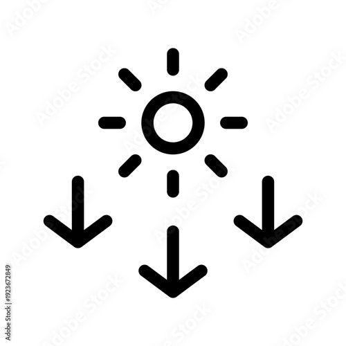 Uv Rays Icon Vector Symbol Design Illustration