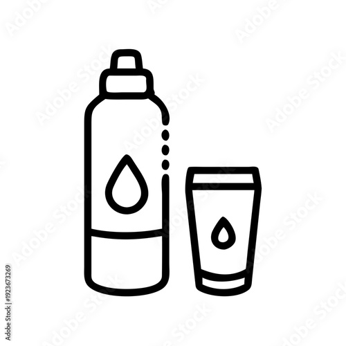 Stay hydrated with water bottle and glass vector icon for healthy lifestyle and wellness concept design
