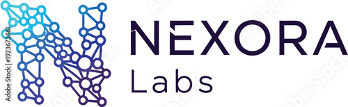 A professional logo for Nexora Labs with a modern design and vibrant colors
