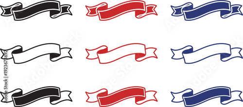 リボンフレーム、全9バリエーション
見出しや装飾に最適な素材