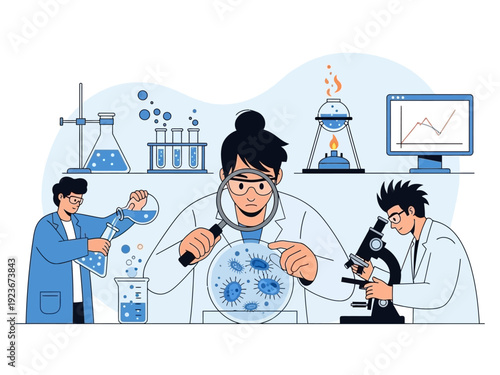 Scientists conducting research in a laboratory setting.