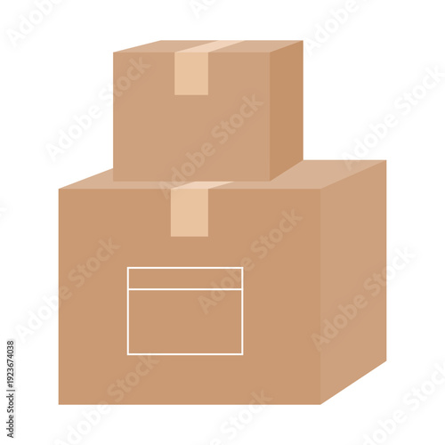 茶色い段ボールのイラスト