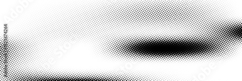 Abstract halftone background with wavy surface made of gray dots on white