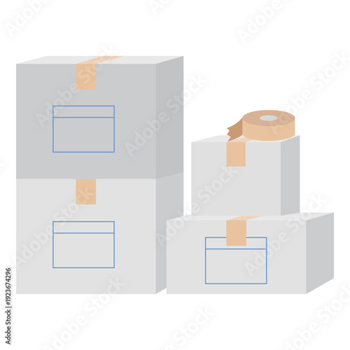 白いダンボールのイラスト