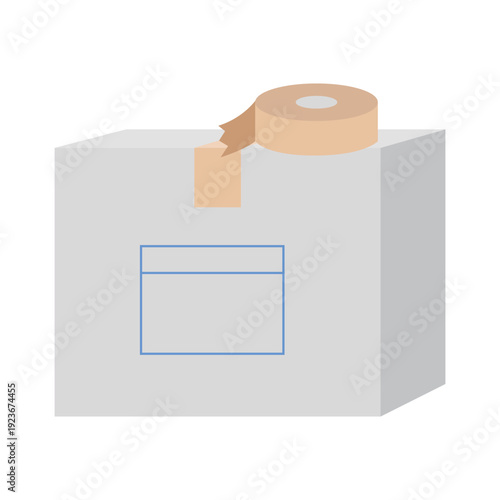 白いダンボールのイラスト