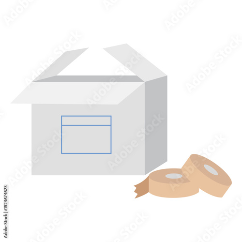 白いダンボールのイラスト