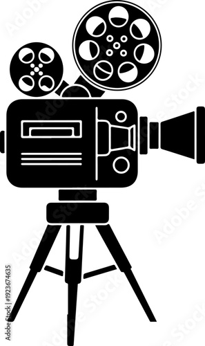Film projector silhouette vector illustration