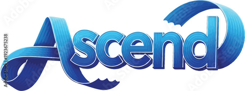 A stylized blue logo with the word Ascend on a white background