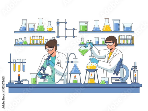 Scientists Conducting Experiments in a Modern Laboratory Setting.